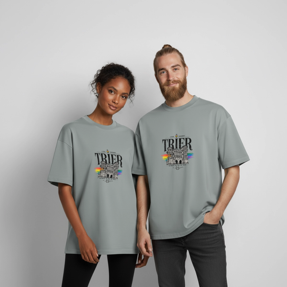 Pride Boxy Heavyweight Unisex Organic T-Shirt - Nebelgrau