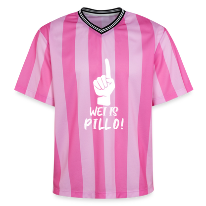 Wei is Pillo Unisex Football Style Mesh T-Shirt - Rosa/Rosa Streifen