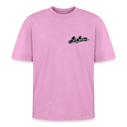 Six Seven Oversized Unisex Premium Acid-Washed T-Shirt - Pink Acid Wash