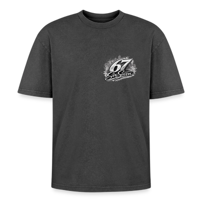 Six Seven Oversized Unisex Premium Acid-Washed T-Shirt - Schwarz Acid Wash