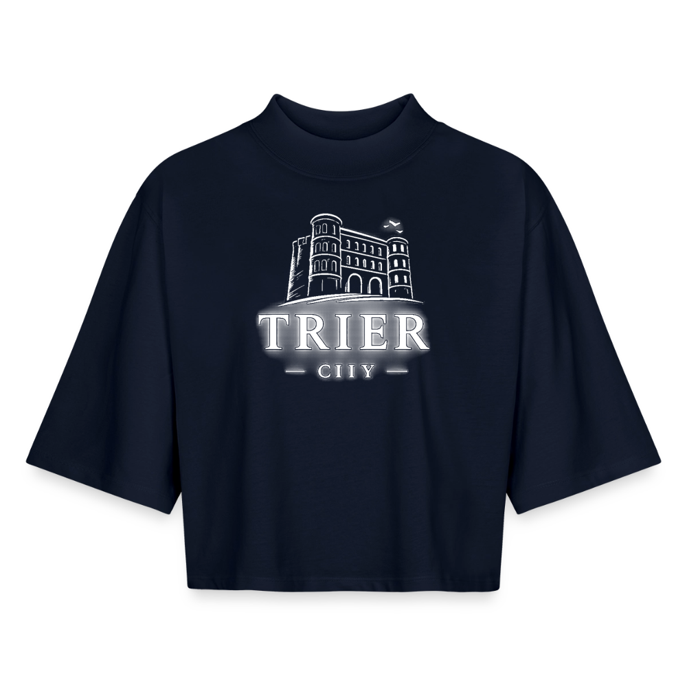 Trier CITY Boxy Frauen Recyceltes 1/2 Sleeved T-Shirt - Navy