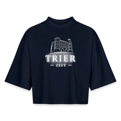 Trier CITY Boxy Frauen Recyceltes 1/2 Sleeved T-Shirt - Navy