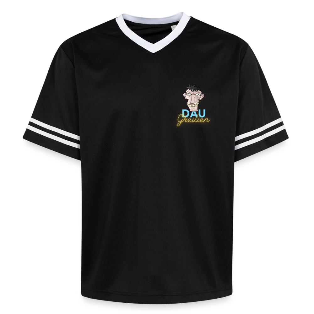 Dau greilien Unisex Football Style Mesh T-Shirt - Schwarz/Weiß