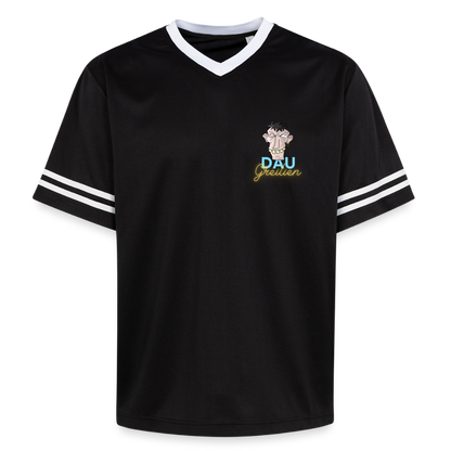 Dau greilien Unisex Football Style Mesh T-Shirt - Schwarz/Weiß