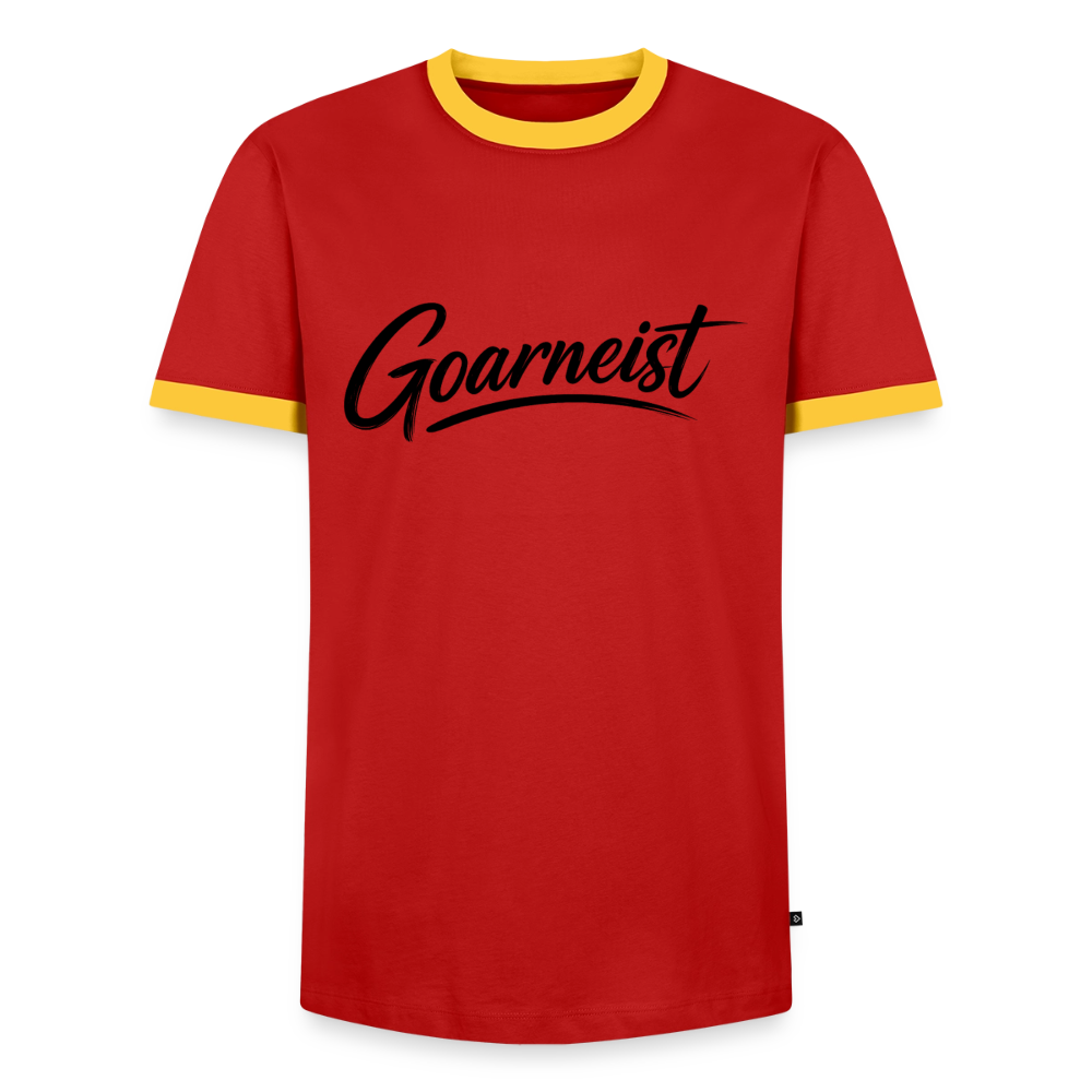 Goarneist Männer Kontrast-T-Shirt - Rot/Gelb 