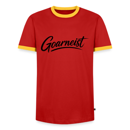 Goarneist Männer Kontrast-T-Shirt - Rot/Gelb 