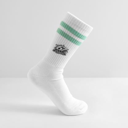 Six Seven Gestreifte Tennissocken - Weiß/Mint