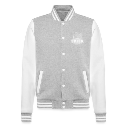 Trier College-Sweatjacke - Grau meliert/Weiß