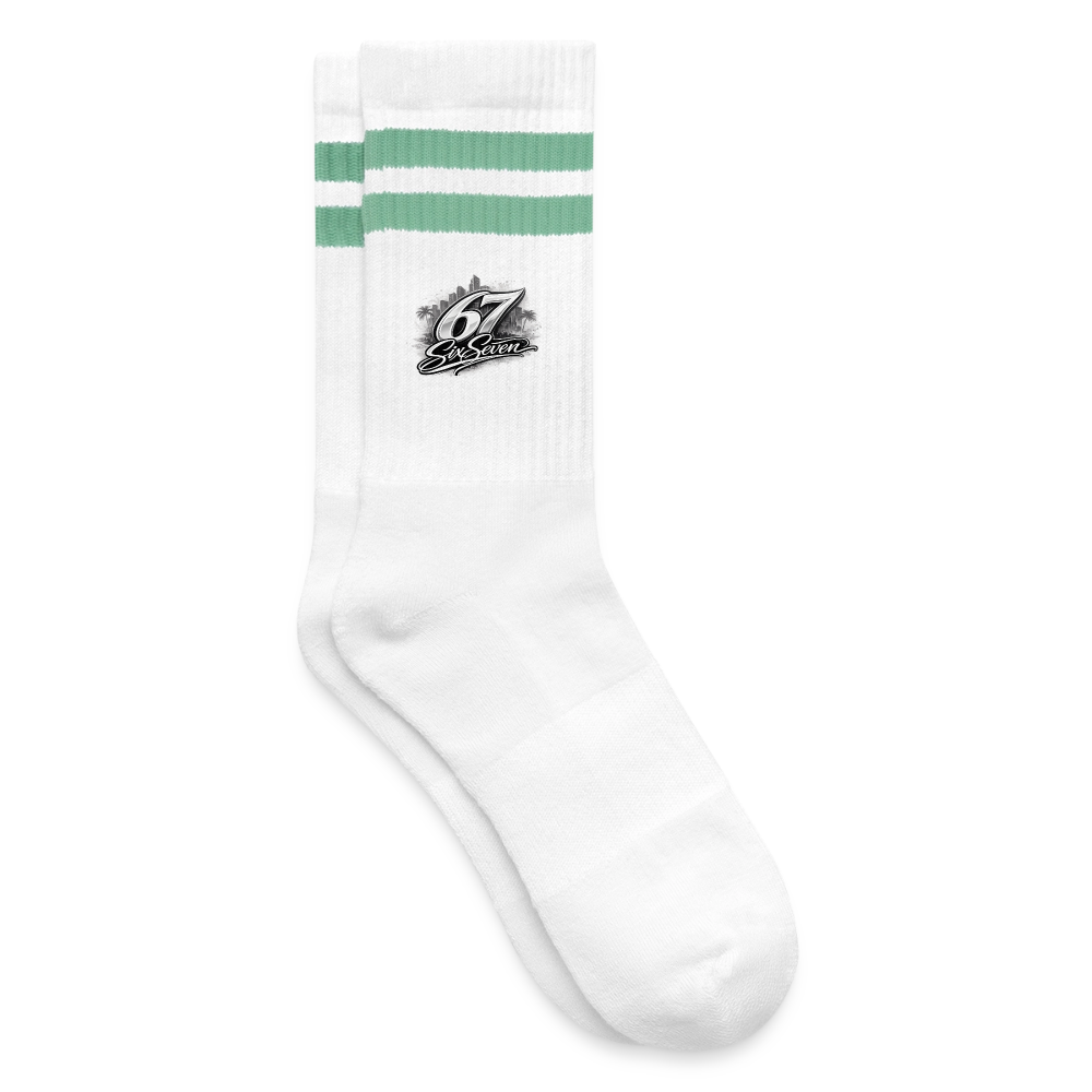 Six Seven Gestreifte Tennissocken - Weiß/Mint