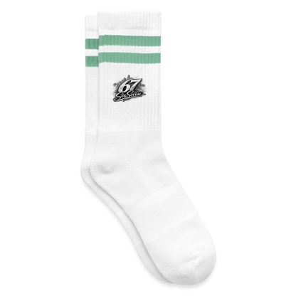Six Seven Gestreifte Tennissocken - Weiß/Mint
