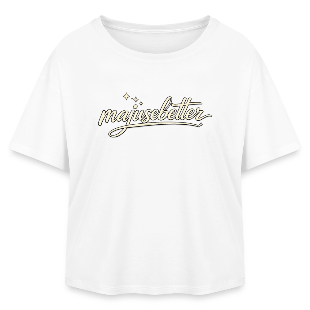Majusebetter Relaxed Fit Frauen Modal Cotton T-Shirt - Weiß