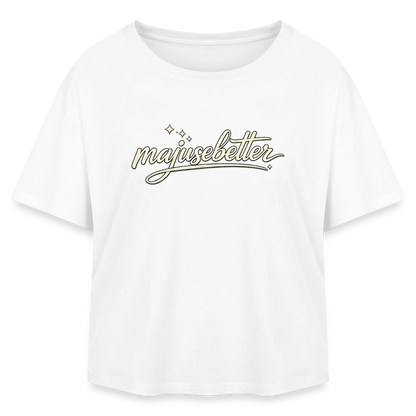 Majusebetter Relaxed Fit Frauen Modal Cotton T-Shirt - Weiß