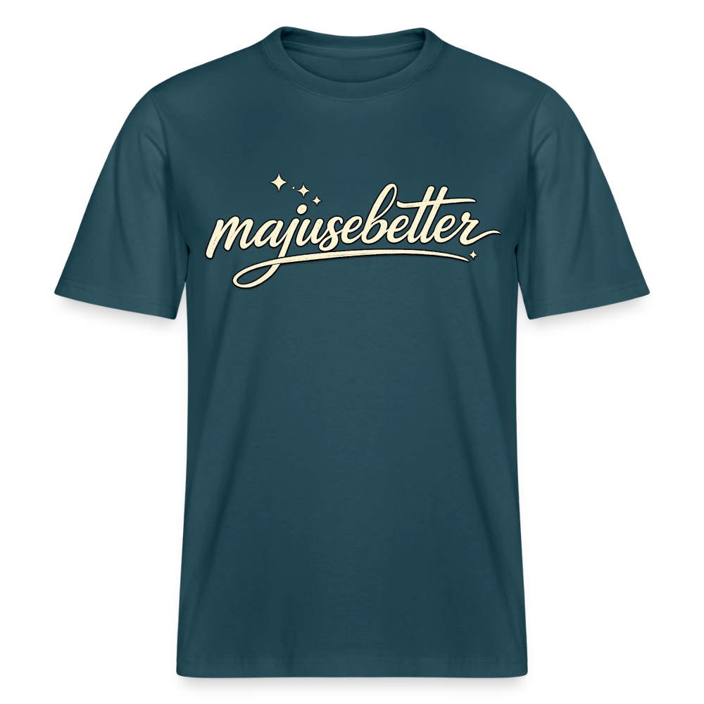 Majusebetter  RELAXED FIT Unisex Organic T-Shirt - Dunkles Petrol