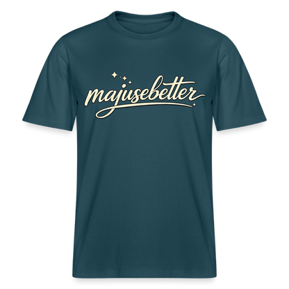 Majusebetter  RELAXED FIT Unisex Organic T-Shirt - Dunkles Petrol