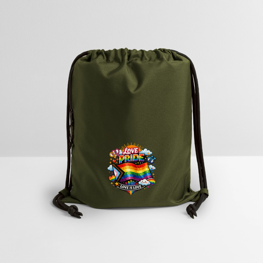 Pride Turnbeutel aus Recycling-Material - military Green