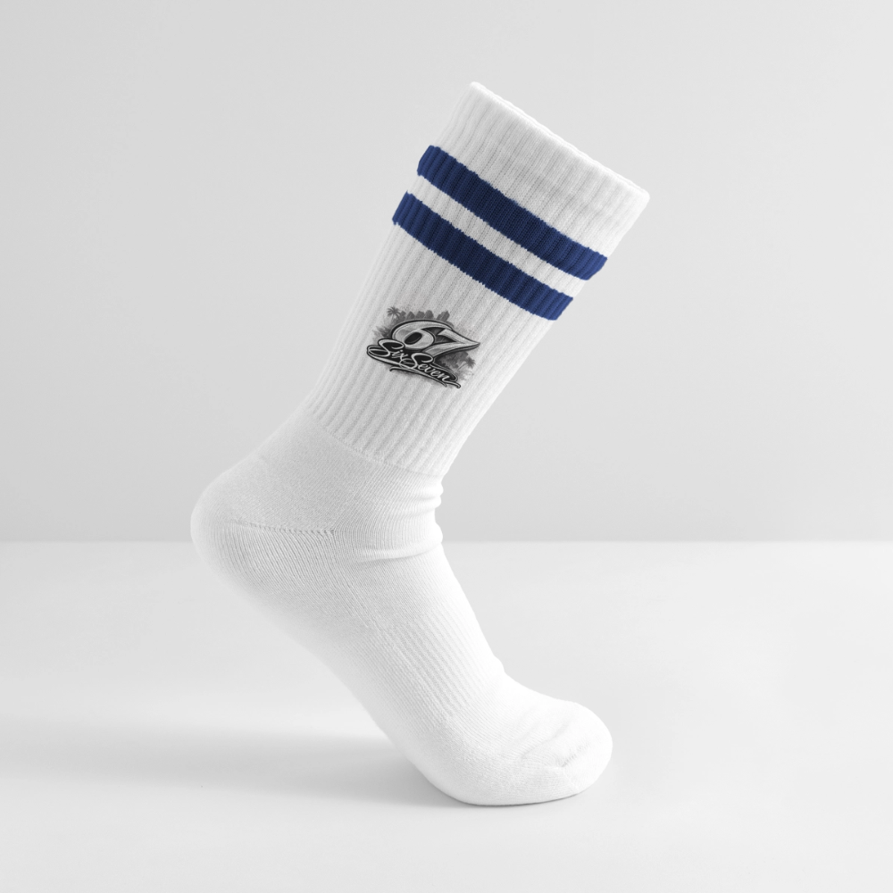 Six Seven Gestreifte Tennissocken - Weiß/Navy