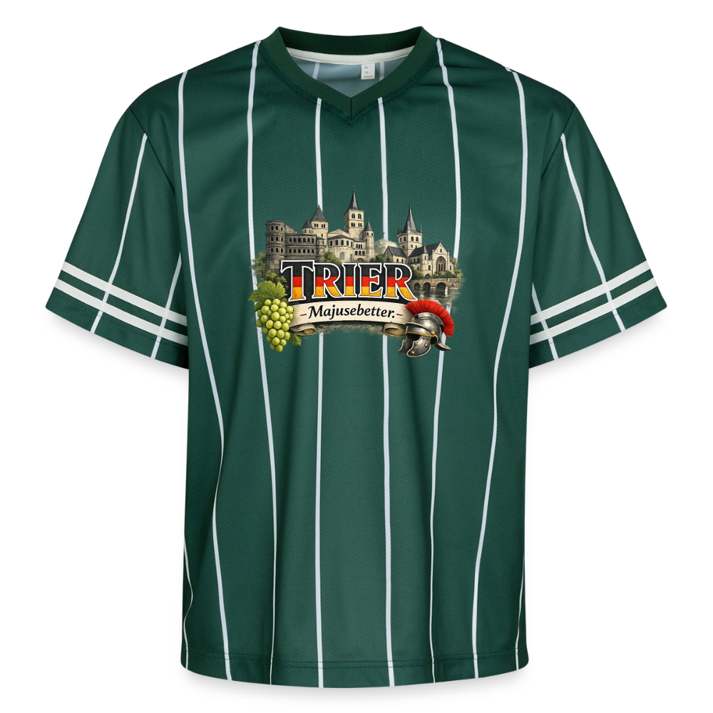 Trier Unisex Football Style Mesh T-Shirt - Dunkelgrün/Weiß