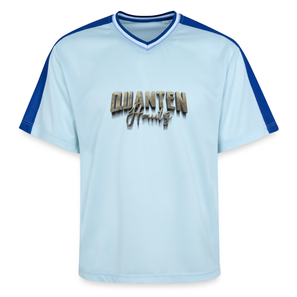 Quanten Hautz Unisex Football Style Mesh T-Shirt - Hellblau/Dunkelblau