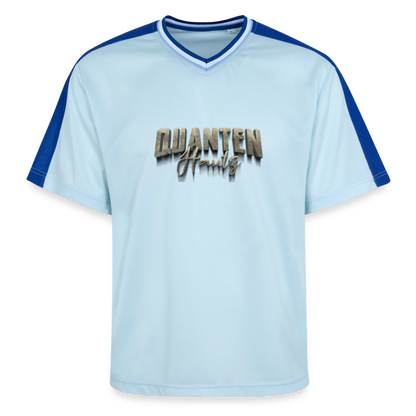 Quanten Hautz Unisex Football Style Mesh T-Shirt - Hellblau/Dunkelblau