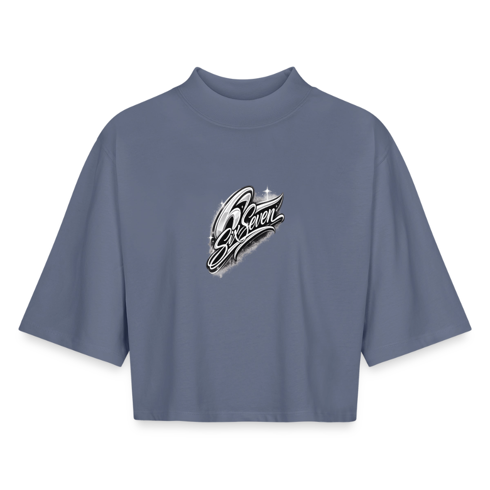 Six Seven Boxy Frauen Recyceltes 1/2 Sleeved T-Shirt by Stanley/Stella - Blaugrau