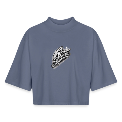 Six Seven Boxy Frauen Recyceltes 1/2 Sleeved T-Shirt by Stanley/Stella - Blaugrau