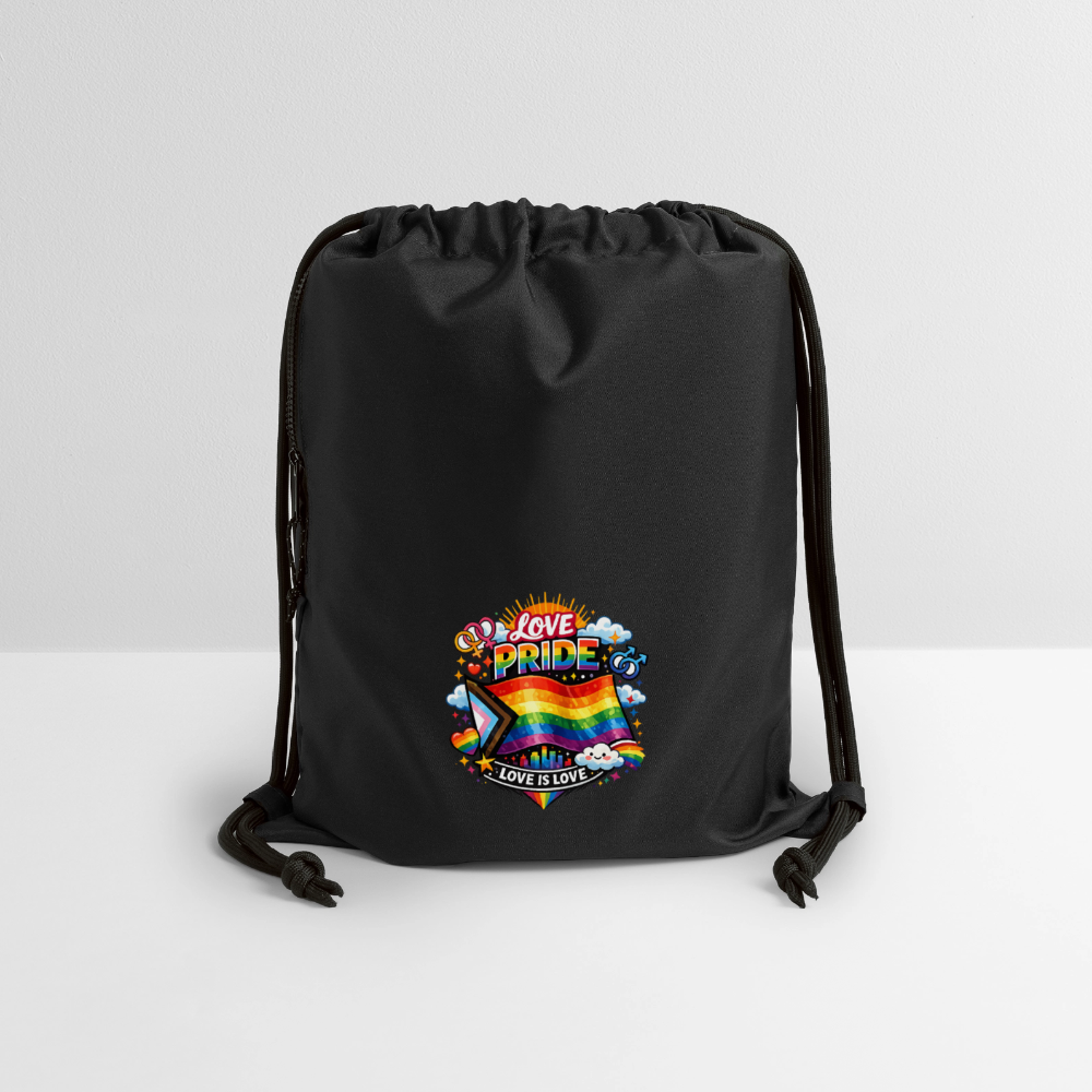 Pride Turnbeutel aus Recycling-Material - Schwarz