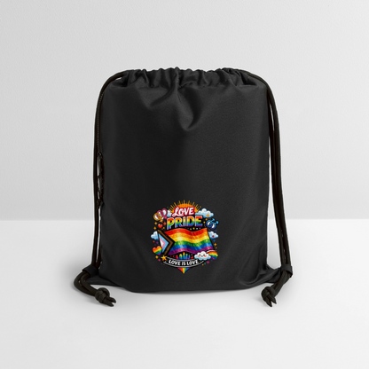 Pride Turnbeutel aus Recycling-Material - Schwarz