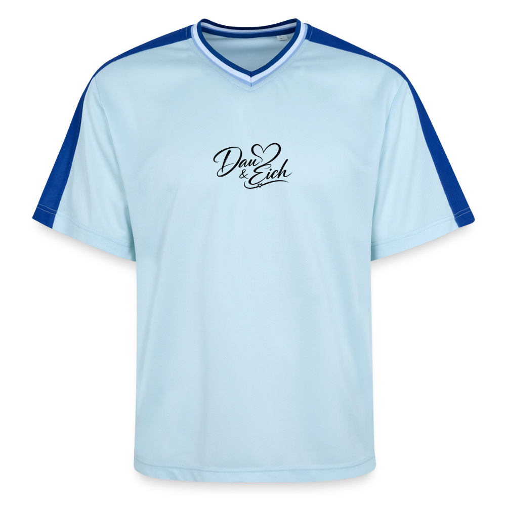 Dau & Eich Unisex Football Style Mesh T-Shirt - Hellblau/Dunkelblau