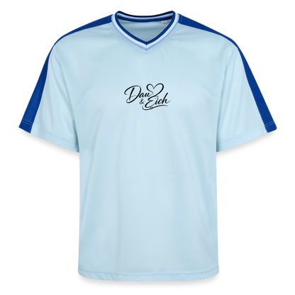 Dau & Eich Unisex Football Style Mesh T-Shirt - Hellblau/Dunkelblau