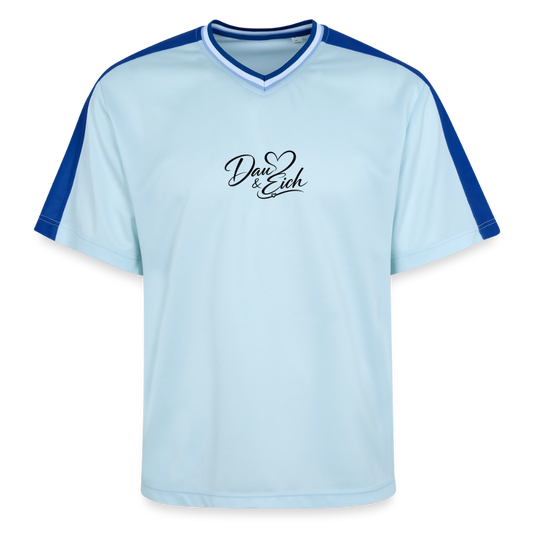 Dau & Eich Unisex Football Style Mesh T-Shirt - Hellblau/Dunkelblau