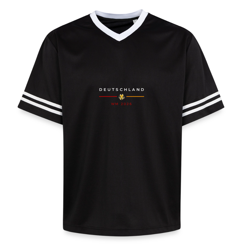 Deutschland Unisex Football Style Mesh T-Shirt - Schwarz/Weiß