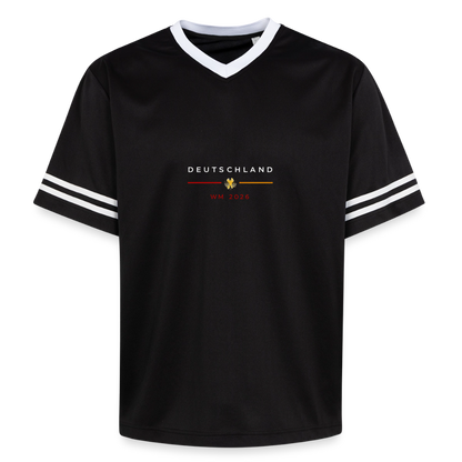 Deutschland Unisex Football Style Mesh T-Shirt - Schwarz/Weiß