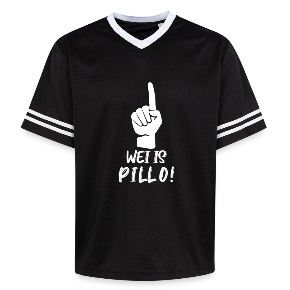 Wei is Pillo Unisex Football Style Mesh T-Shirt - Schwarz/Weiß