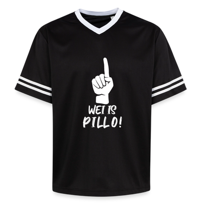Wei is Pillo Unisex Football Style Mesh T-Shirt - Schwarz/Weiß
