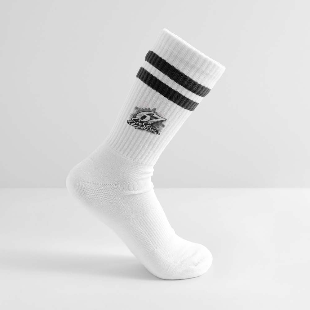 Six Seven Gestreifte Tennissocken - Weiß/Schwarz