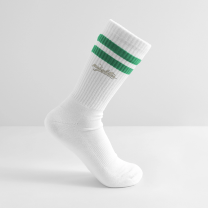 Majusebetter Gestreifte Tennissocken - Weiß/Grün