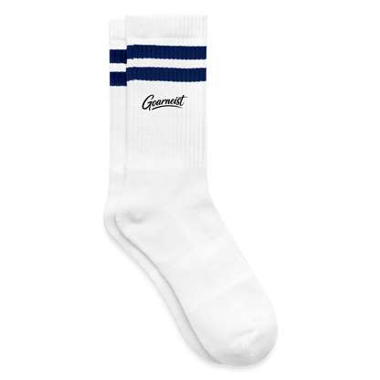 Goarneist Gestreifte Tennissocken - Weiß/Navy