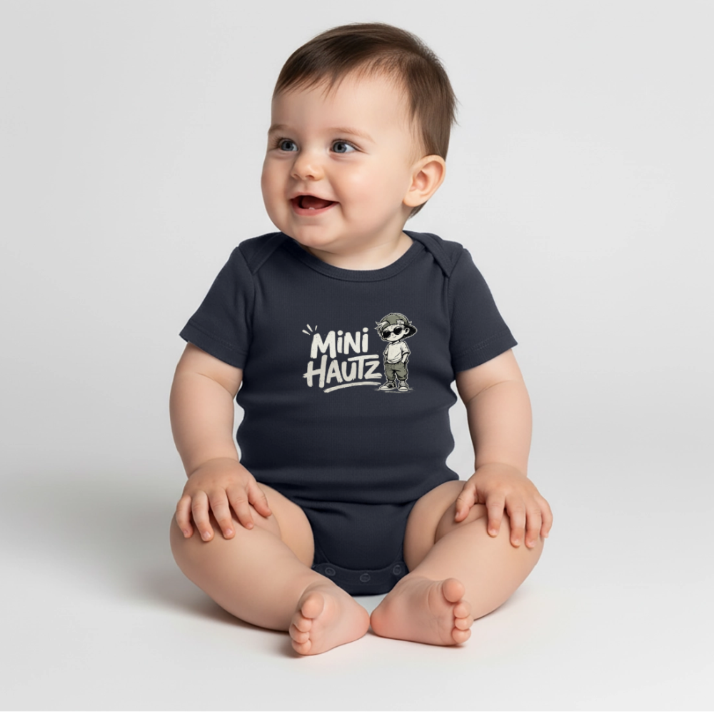 Mini Hautz Baby Bio-Kurzarm-Body - Navy