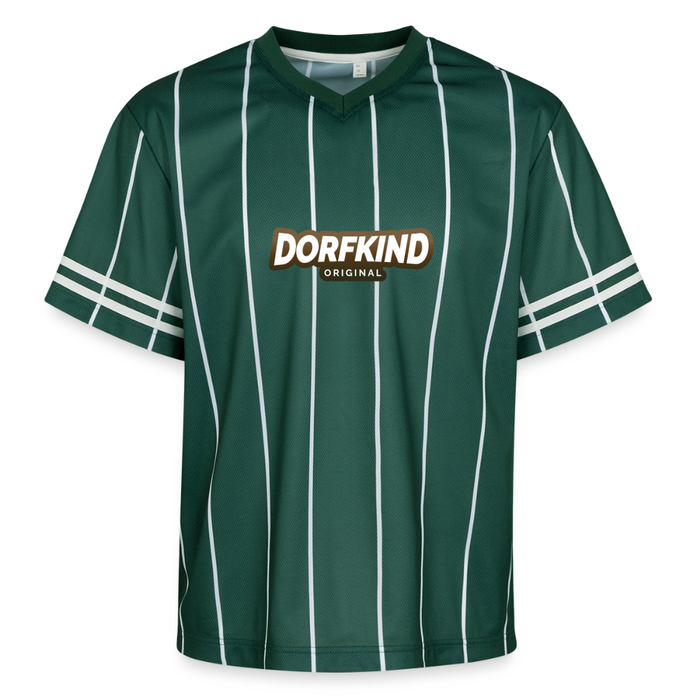 Dorfkind Unisex Football Style Mesh T-Shirt - Dunkelgrün/Weiß
