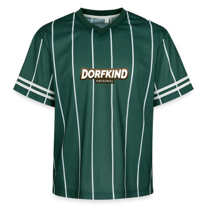 Dorfkind Unisex Football Style Mesh T-Shirt - Dunkelgrün/Weiß