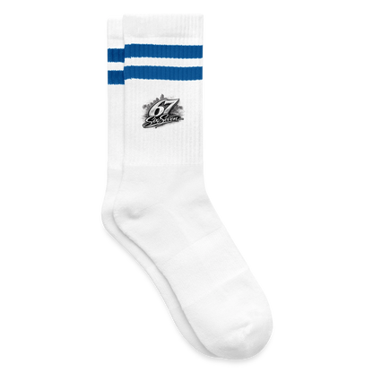 Six Seven Gestreifte Tennissocken - Weiß/Blau