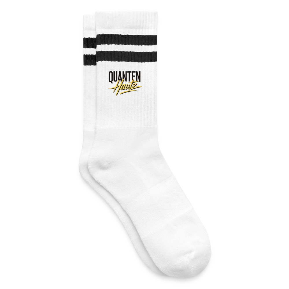 Quanten Hautz Gestreifte Tennissocken - Weiß/Schwarz