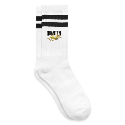 Quanten Hautz Gestreifte Tennissocken - Weiß/Schwarz