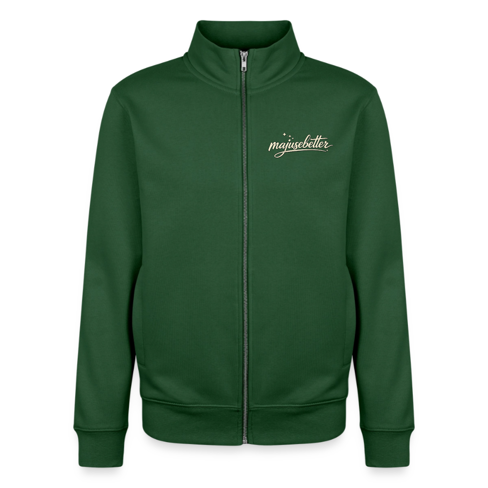 Majusebetter Unisex Bio Zip Sweatshirt - Flaschengrün