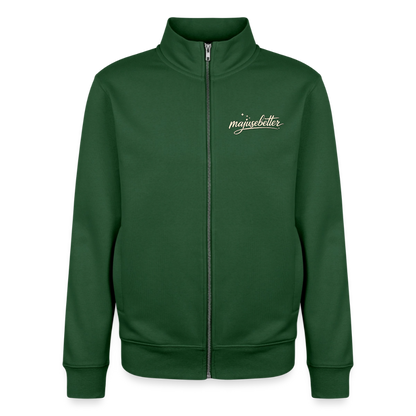 Majusebetter Unisex Bio Zip Sweatshirt - Flaschengrün