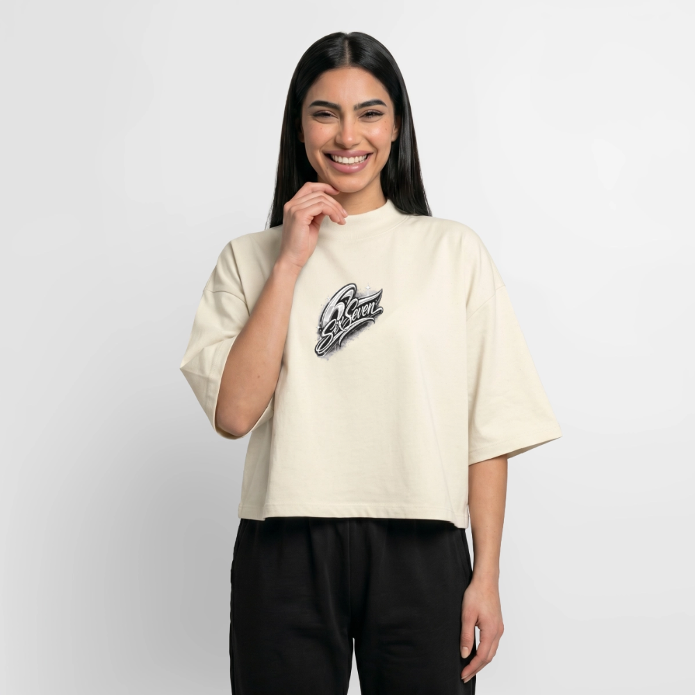 Six Seven Boxy Frauen Recyceltes 1/2 Sleeved T-Shirt by Stanley/Stella - Natur