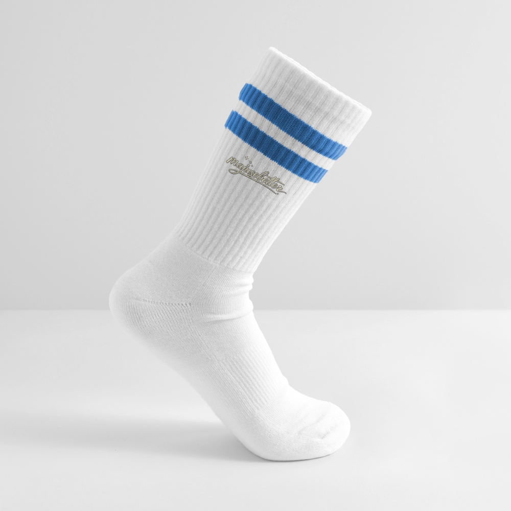 Majusebetter Gestreifte Tennissocken - Weiß/Blau