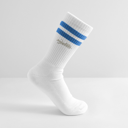Majusebetter Gestreifte Tennissocken - Weiß/Blau
