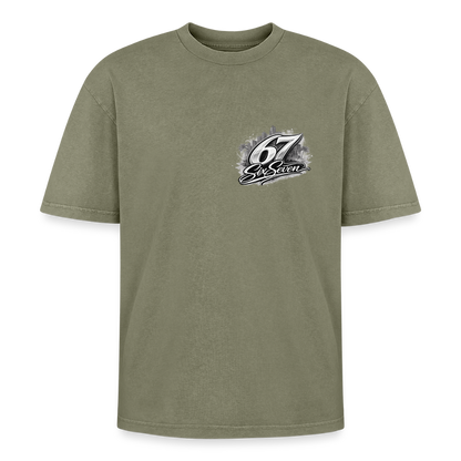Six Seven Oversized Unisex Premium Acid-Washed T-Shirt - Grün Acid Wash