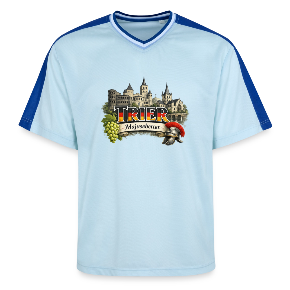 Trier Unisex Football Style Mesh T-Shirt - Hellblau/Dunkelblau